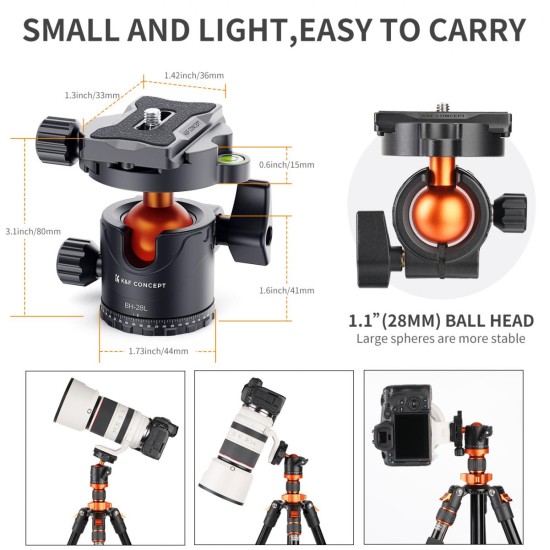 K&F Concept Metal Tripod Ball Head